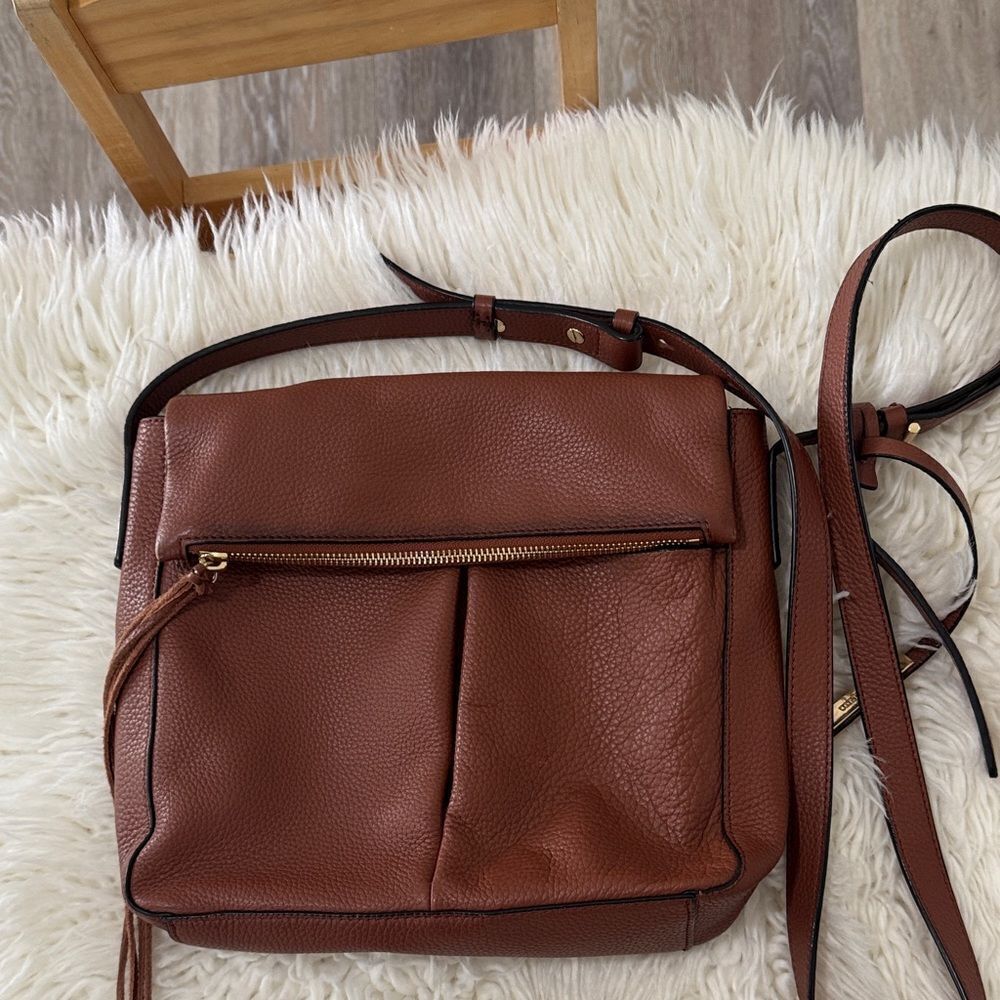 Two by Vince Camuto Tan Leather Crossbody Bag